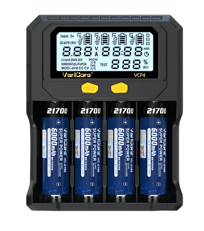 Ładowarka VariCore VCP4+5V 3A do akumulatorów AA AAA 18650 21700 26650