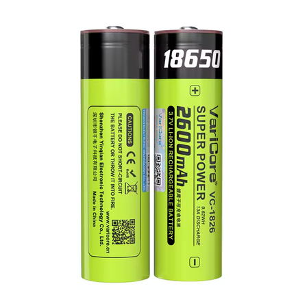 Akumulator bateria ogniwo VariCore VC-1826 Plus 18650 Li-ion 3.7V 2600mAh
