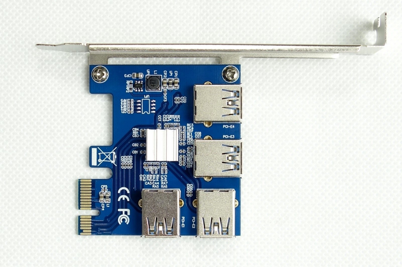 Adapter Riser PCI-E 1x na 4x USB 3.0 do koparki