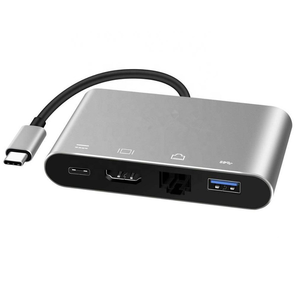 HUB USB-C Adapter HDMI 4K LAN RJ45 USB 3.0 PD Power Delivery