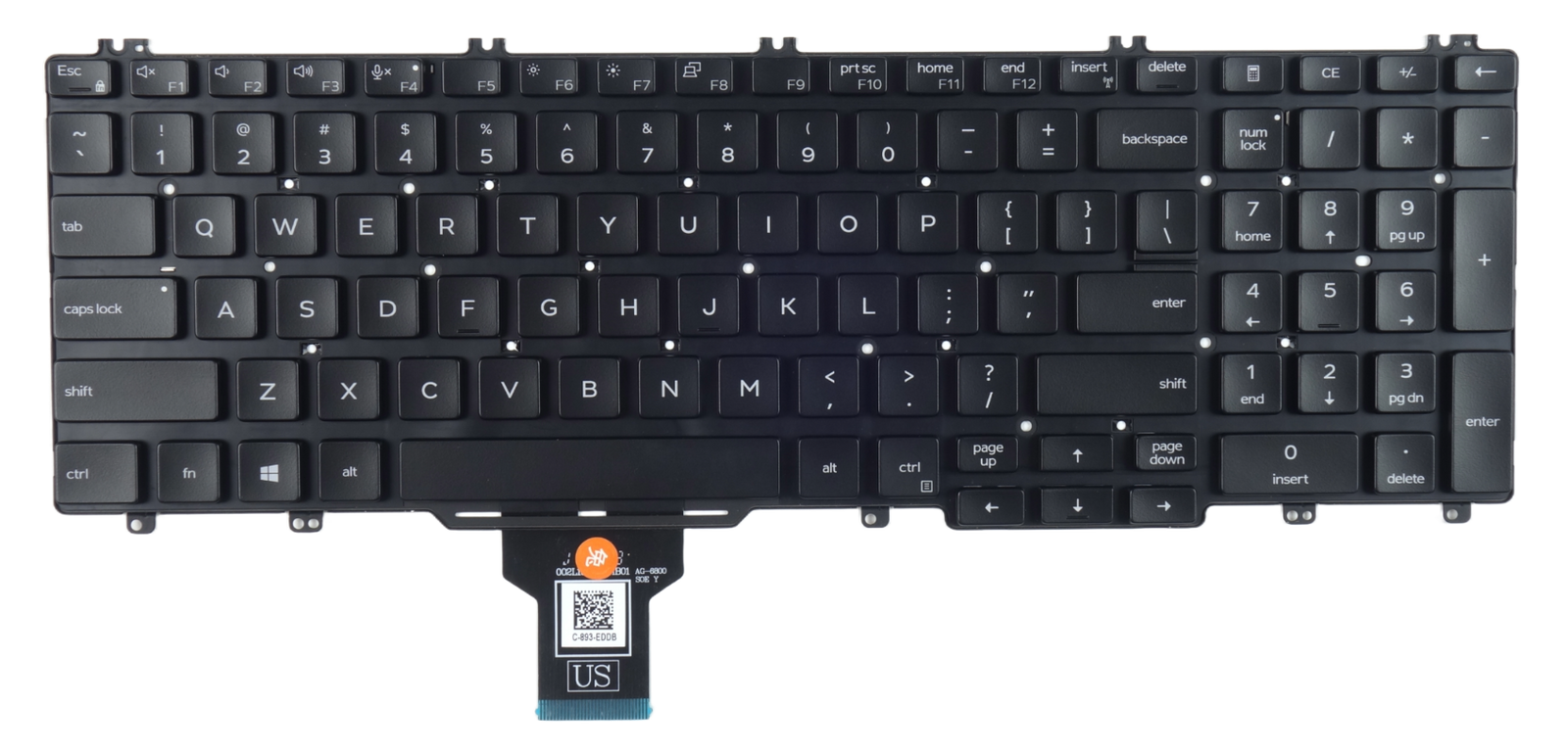 Klawiatura do laptopa Dell Latitude 5500 5501 5510 BEZ TRACKPOINTA QWERTY