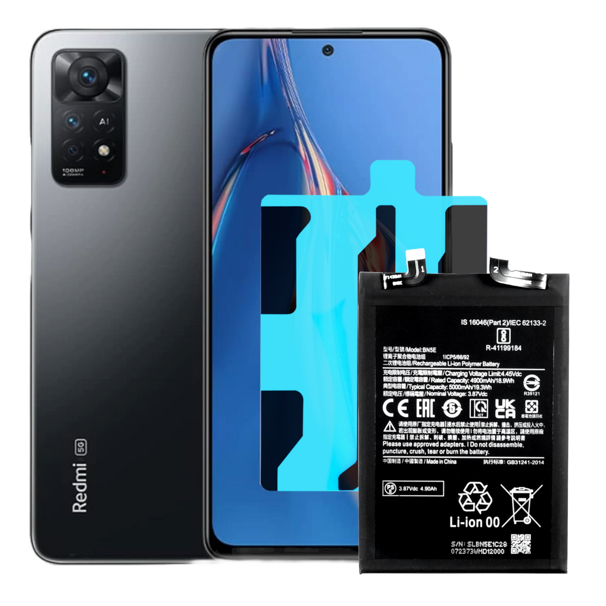 Bateria do Xiaomi Redmi Note 11E Pro / Poco X4 Pro 5G BN5E 4900 mAh + Taśma