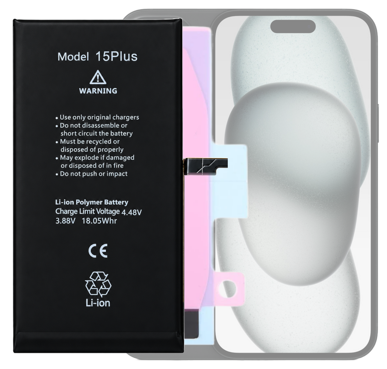 Bateria Akumulator do iPhone 15 Plus Powiększona 4650mAh BEZ KOMUNIKATU