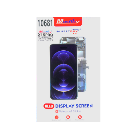 Wyświetlacz Soft OLED Programowalny do Apple iPhone 15 Pro 120Hz + szkło hartowane z aplikatorem