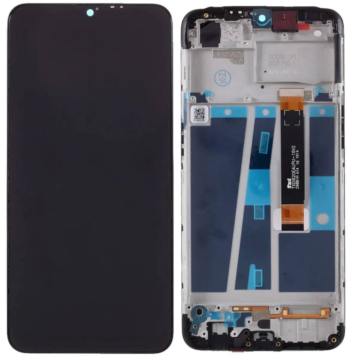 Oryginalny wyświetlacz LCD + ekran dotykowy Oppo A7 CPH1901 (Regenerowany) Ramka czarna