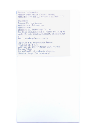Akumulator do Kamery DJI Osmo Pocket 3 Pocket3 1300mAh BHX212-1300-7.7