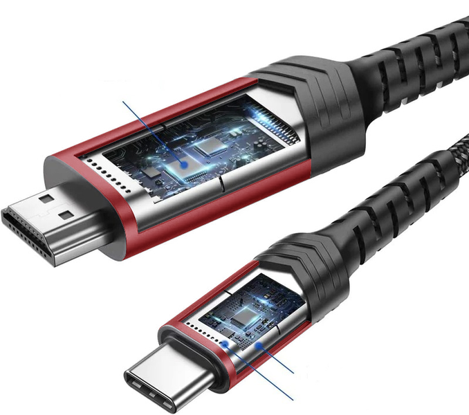JSAUX Przewód USB-C do HDMI 4K 60Hz MHL 3m Czerwony