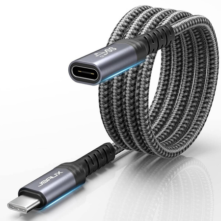 JSAUX Przedłużacz USB-C 3.2 100W 5A 10Gbps iPhone MacBook iPad Magsafe 4k 60Hz 2m