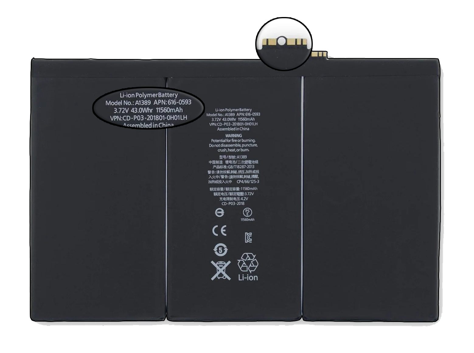 Bateria do iPad 3/4 A1416 A1430 A1403 A1458 A1459 APPLE 11560mAh Układ TI