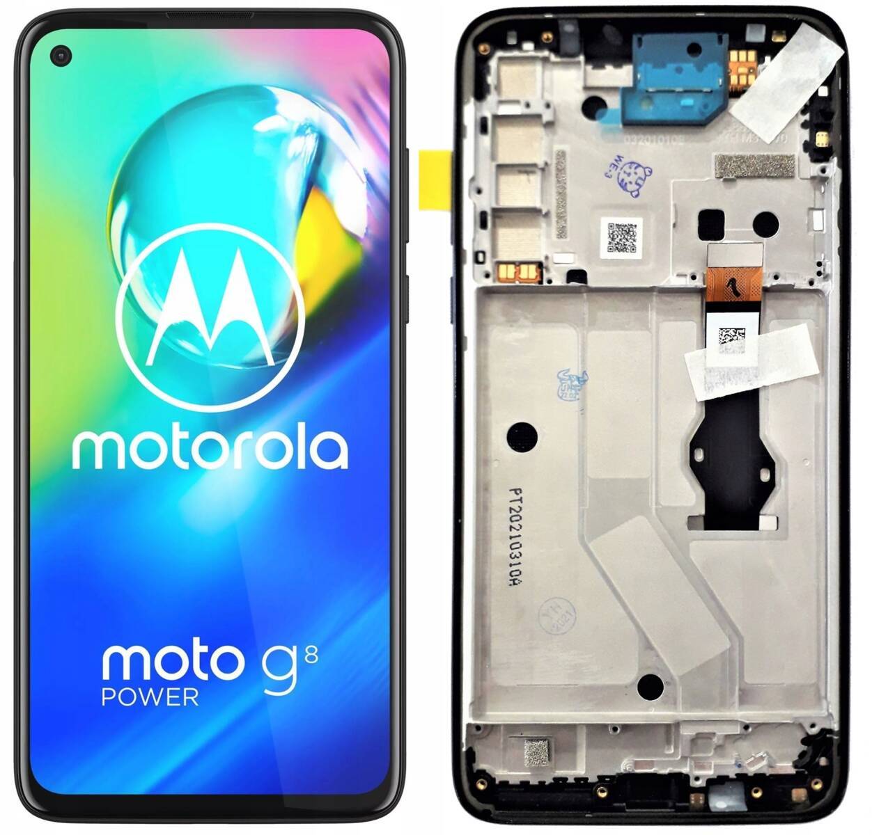 Oryginalny Wyświetlacz LCD + ekran dotykowy Motorola MOTO G8 POWER XT2041 (Regenerowany) Ramka czarna