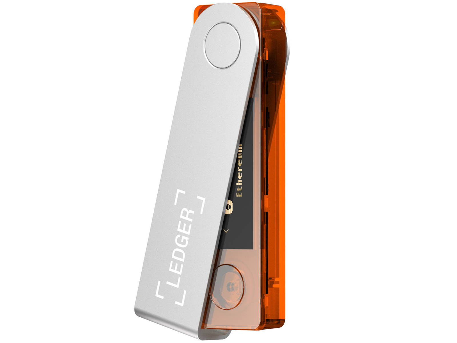 Portfel Ledger Nano X Orange Transparent dla kryptowalut Bitcoin Ethereum Litecoin