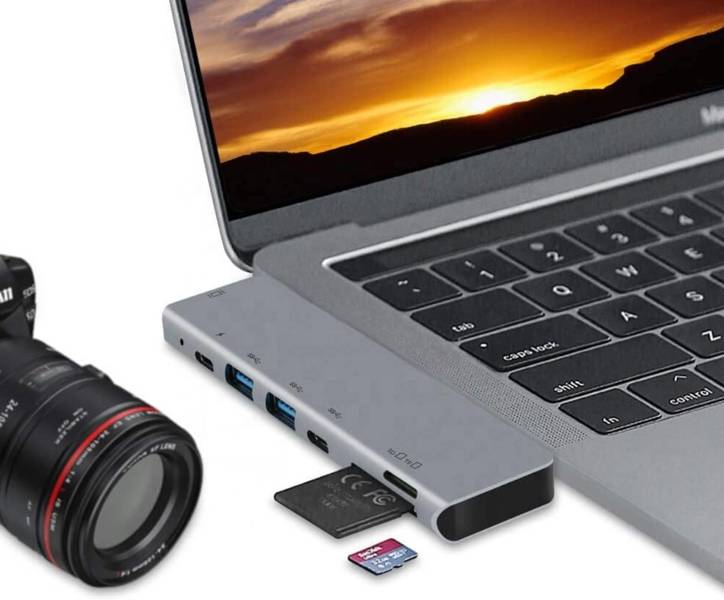 Adapter przejściówka HUB USB-C HDMI 4k USB 3.0 FT/SD PD do MacBook