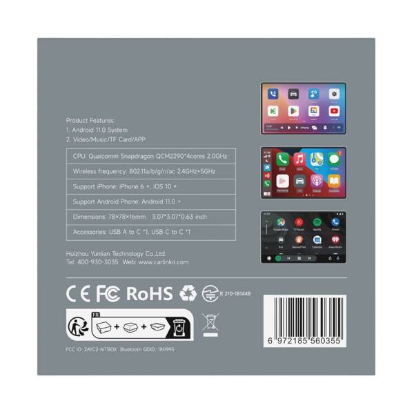 Carlinkit Tbox Basic Android 11 - 2G/16G Bezprzewodowy Apple Carplay Android Auto / Karta SD