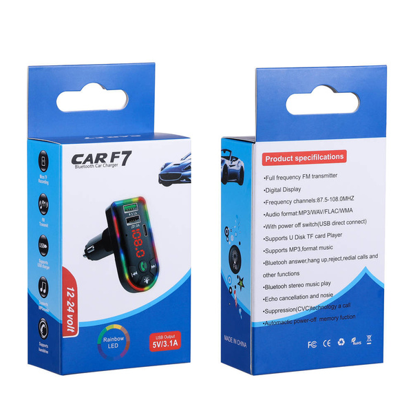 F7 Transmiter FM 3.1A USB-C SD Card RGB