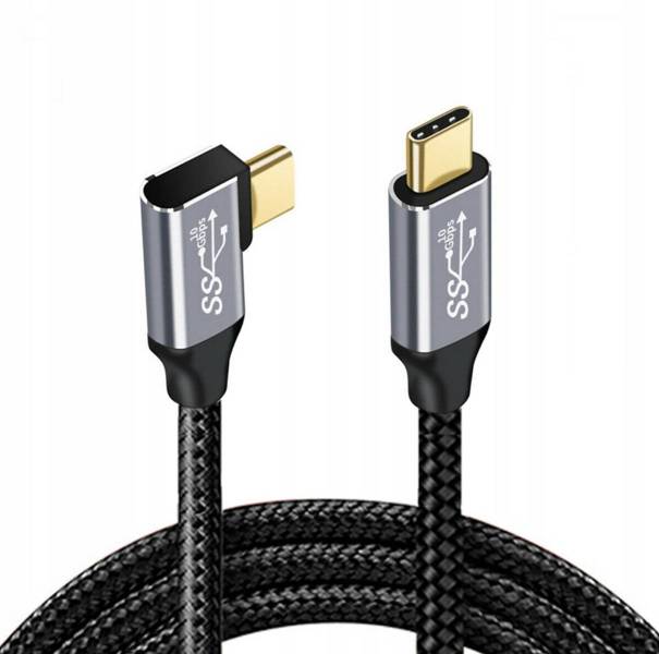 Kabel kątowy USB-C USB-C  3.1 PD 100W QC 4.0 5A 1M