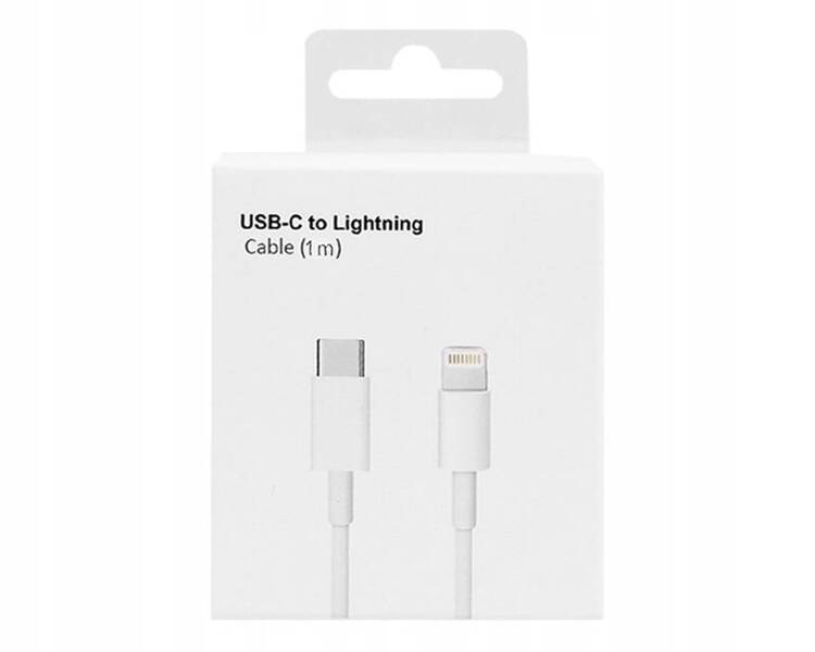 Kabel przewód USB-C - Lightning 1m 100W biały