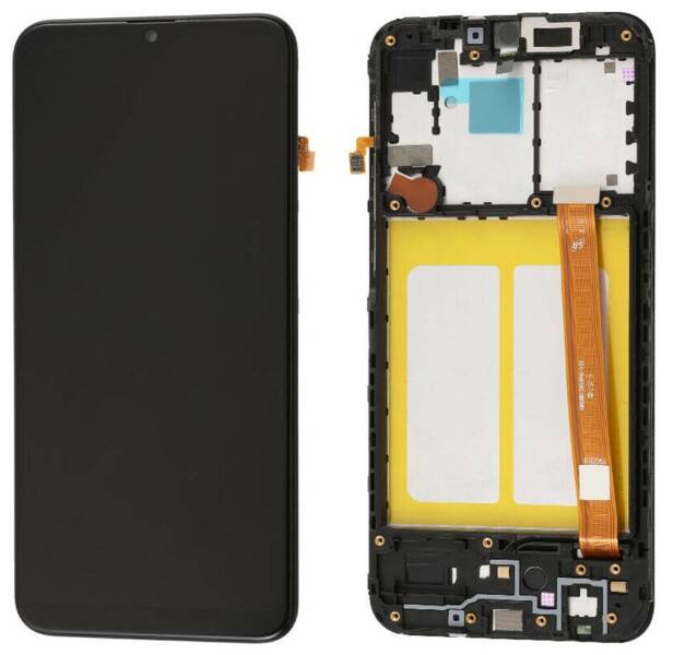 Oryginalny wyświetlacz LCD + ekran dotykowy Samsung SM-A202 Galaxy A20e (IPS) Ramka czarna (Regenerowany)