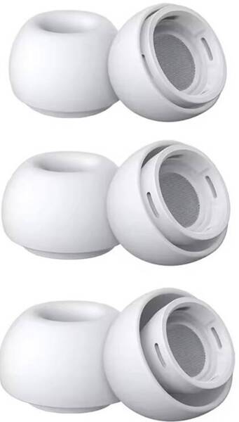 Silikonowe Gumki Douszne do Apple AirPods Pro GEN 1/2/3 Komplet (S, M, L) biały