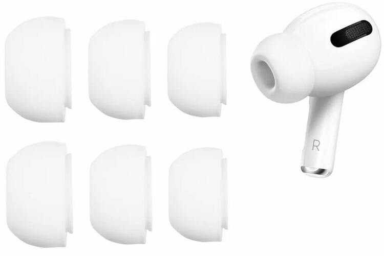 Silikonowe Gumki Douszne do Apple AirPods Pro GEN 1/2/3 Komplet (S, M, L) czarne