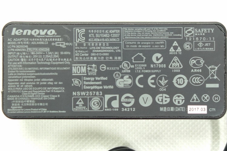 Zasilacz do laptopa Lenovo 20V 2.25A 45W Yoga G50