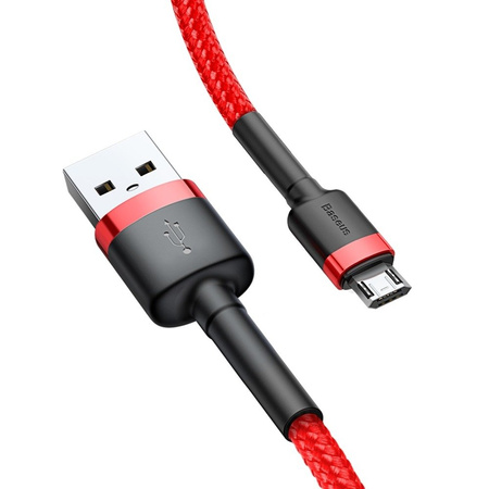 Baseus mocny kabel przewód micro USB 2M QC 3.0 Czerwony