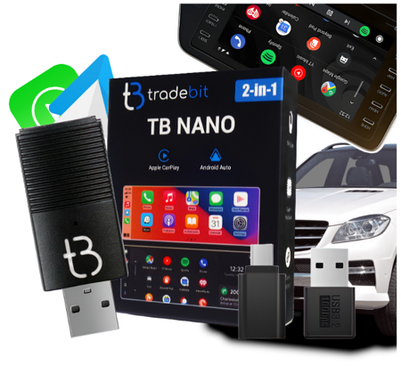 Bezprzewodowy Adapter Mini USB 2w1 TB NANO do Apple CarPlay / Android Auto