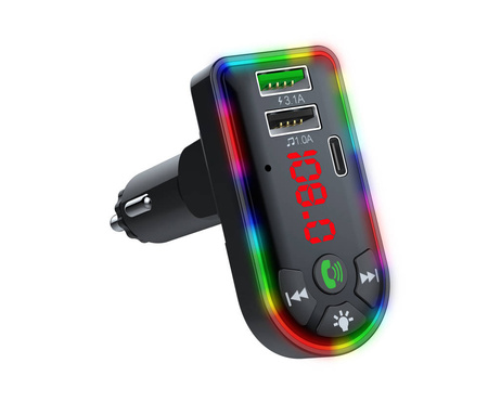 F7 Transmiter FM 3.1A USB-C SD Card RGB