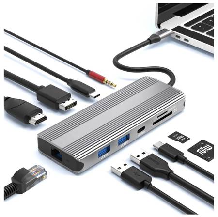 HUB USB-C HDMI 2.1 DP DisplayPort 8K 30Hz 4K 120Hz 100W