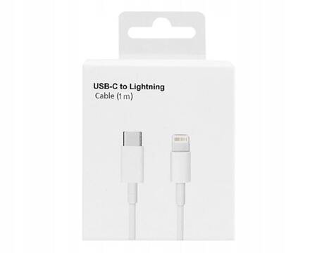 Kabel przewód USB-C - Lightning 1m 100W biały