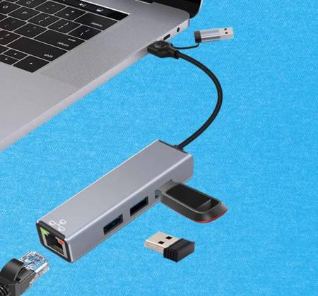 Karta sieciowa USB-C HUB LAN USB 3.0 100 Mbps RJ45