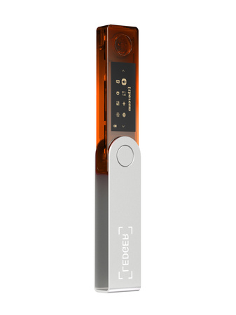 Portfel Ledger Nano X Orange Transparent dla kryptowalut Bitcoin Ethereum Litecoin