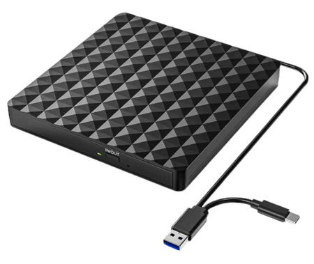 Zewnętrzny Napęd CD/DVD współpracujący z PC/Laptopem USB-C